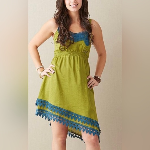 Matilda Jane Dresses & Skirts - 𝅺Matilda Jane Green Boho Green Blue Breeze Dress